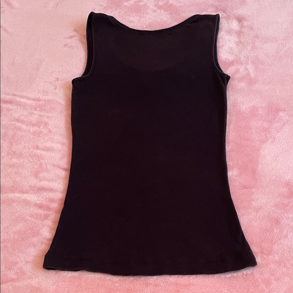 🖤Tommy Hilfiger Black Tank Top with Floral Detail  Size S - Picture 4 of 5